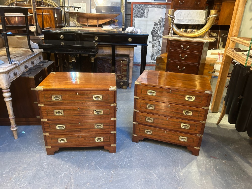 Pair Of Campaign Chest Of Drawers View VIII
