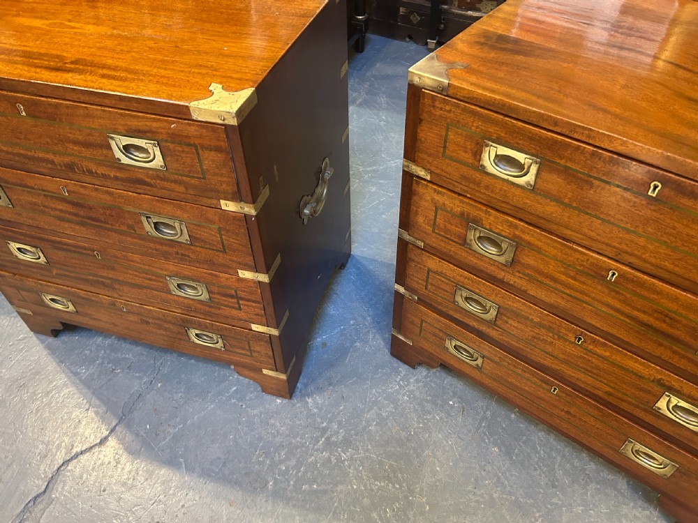 Pair Of Campaign Chest Of Drawers View IX