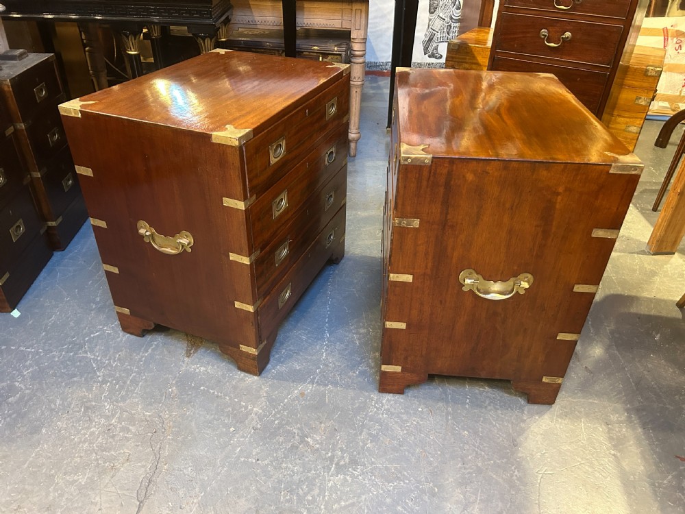 Pair Of Campaign Chest Of Drawers View X