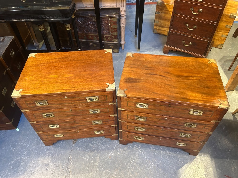 Pair Of Campaign Chest Of Drawers View XIII
