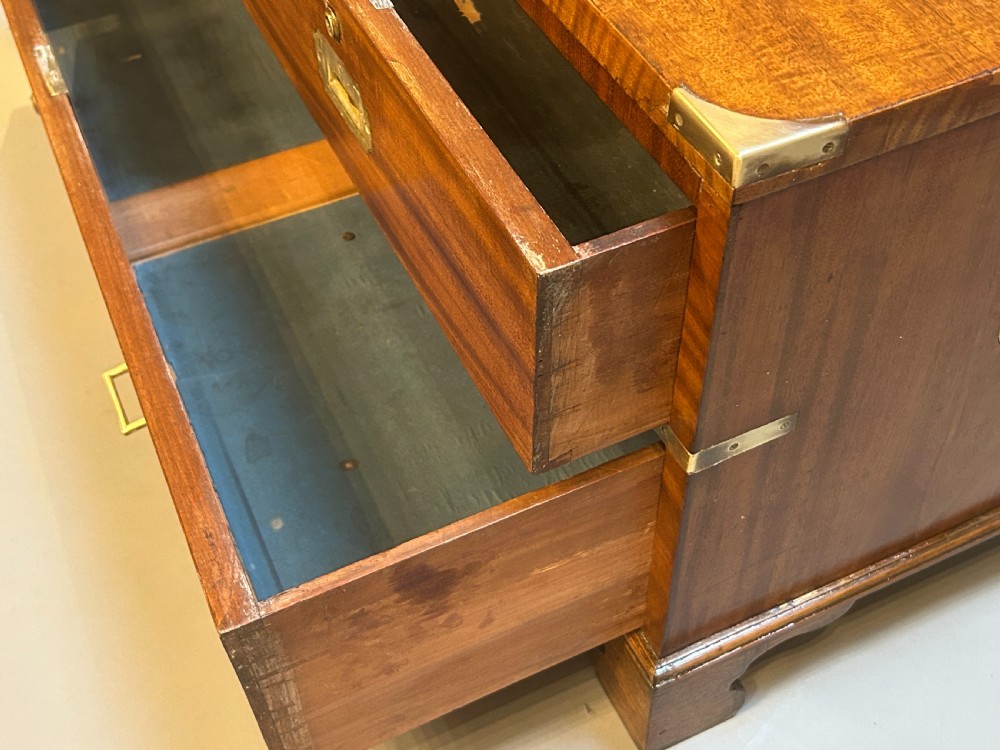 C19th Campaign Low Chest Of Drawers View IV