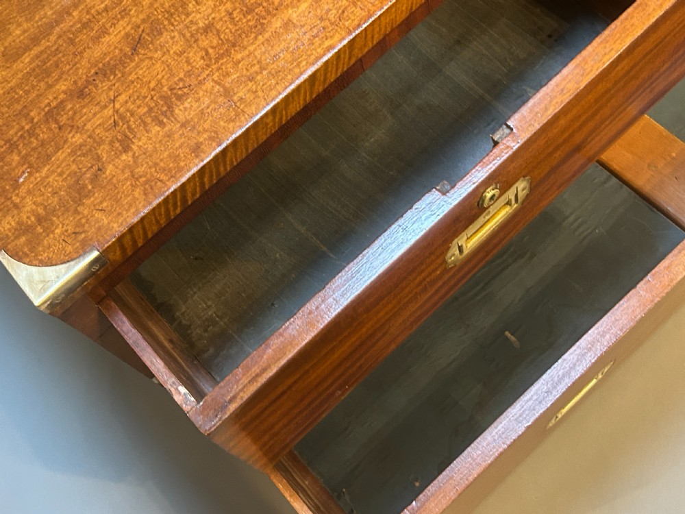 C19th Campaign Low Chest Of Drawers View V