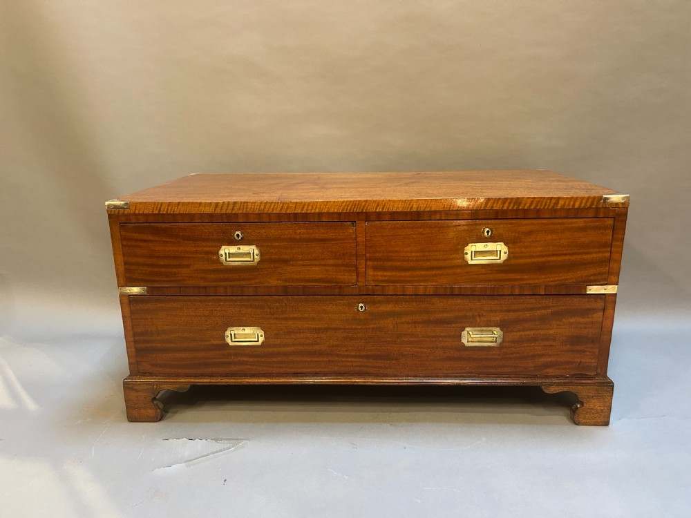 C19th Campaign Low Chest Of Drawers View VI