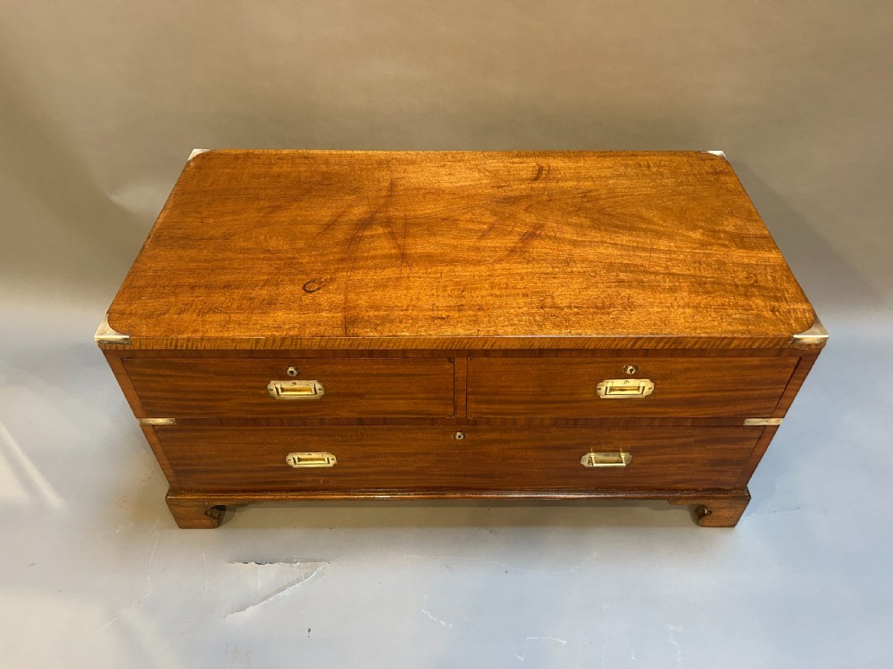 C19th Campaign Low Chest Of Drawers View VII