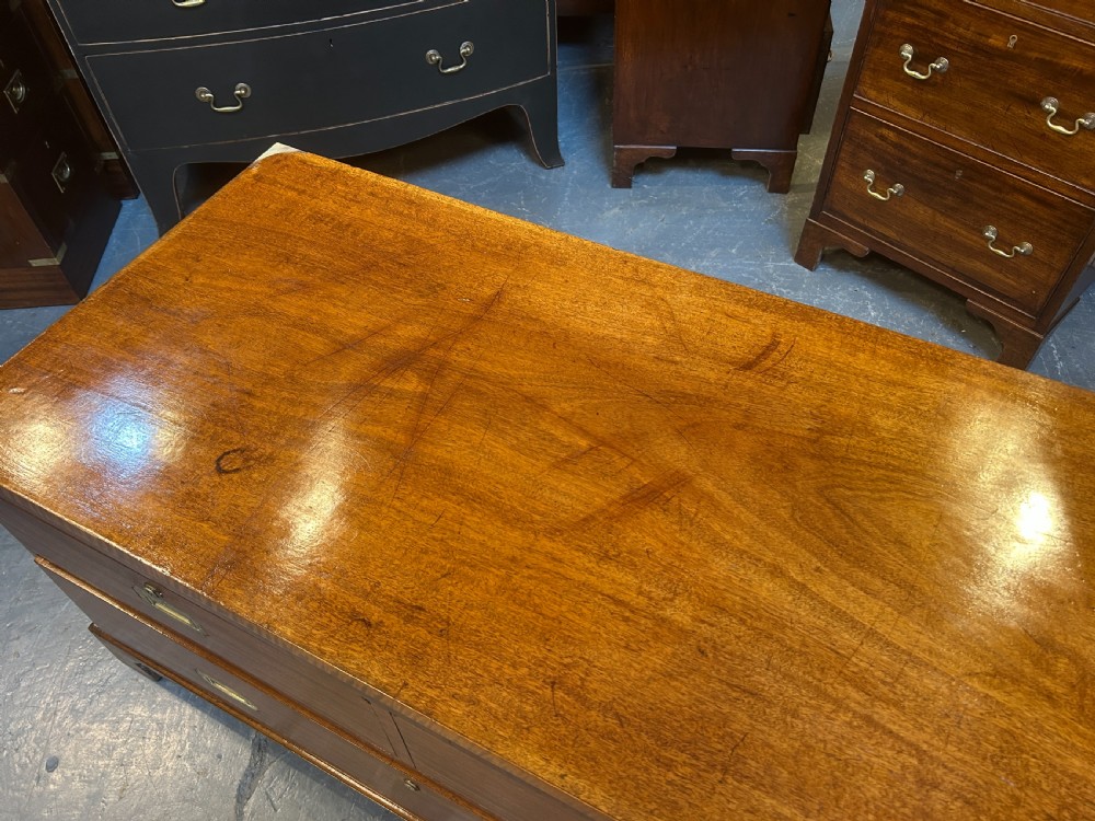 C19th Campaign Low Chest Of Drawers View IX