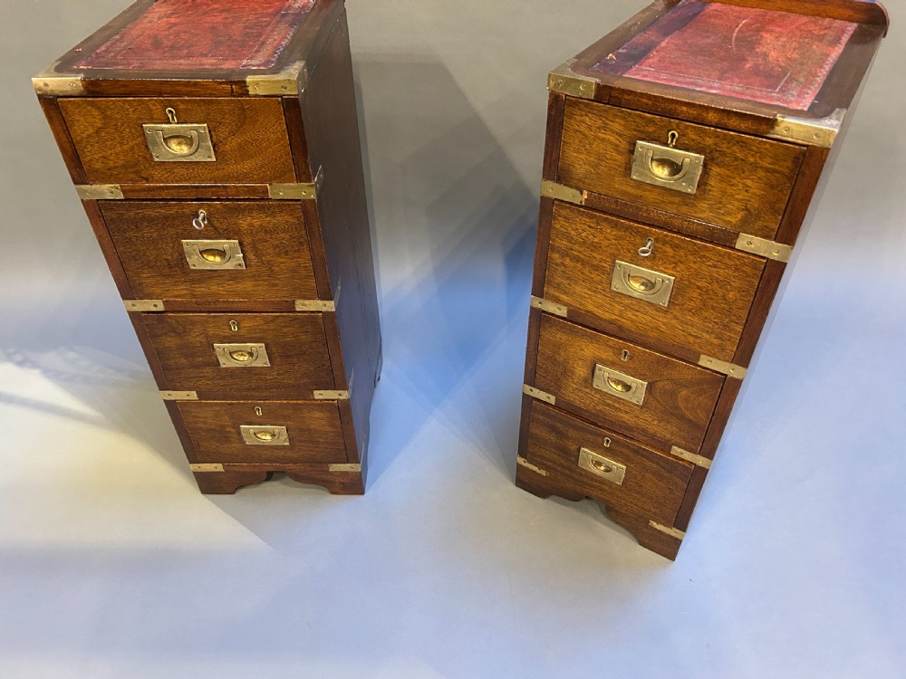 Pair Campaign Bedside Chests View II