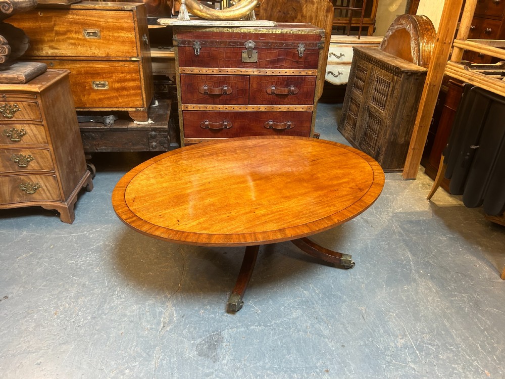 Antique Mahogany Oval Coffee Table View IV