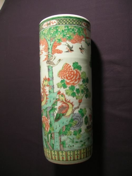 A Famille Verte Umbrella Stand
