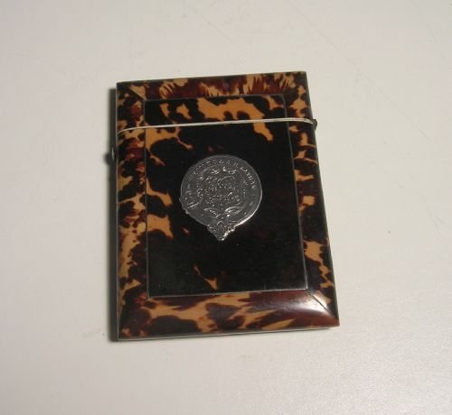 Tortoiseshell and Silver Calling Card Case 1862