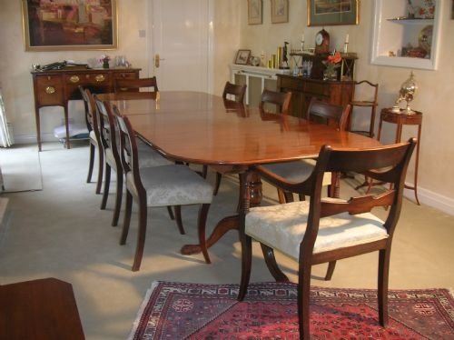 Twin Pedestal Mahogany Extending Dining Table