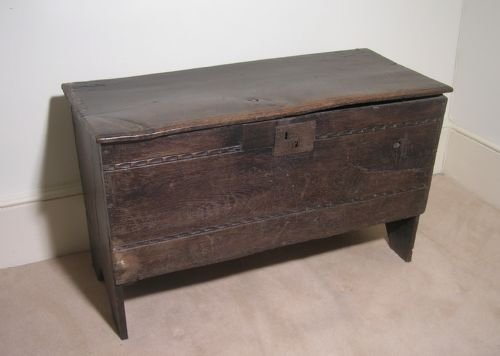 17th Century Six Plank Oak Chest