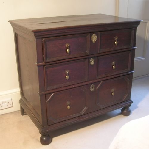 17th Century Charles II Oak Geometric Chest