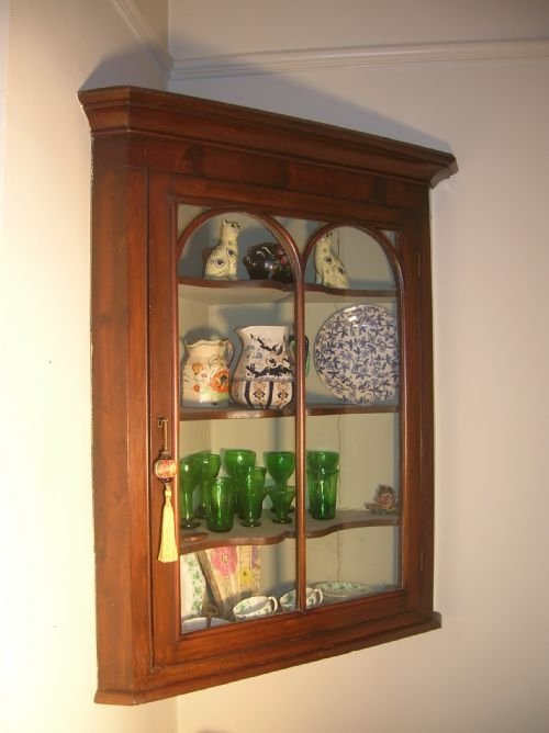 Mahogany Hanging Corner Cabinet