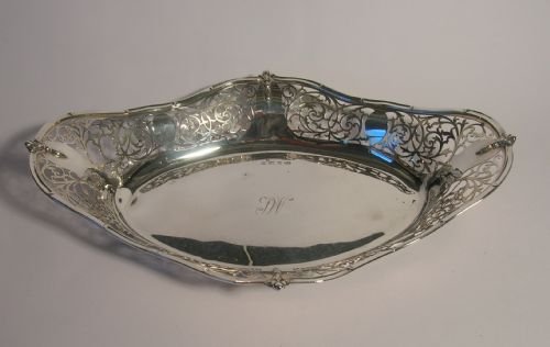 Large Oval Silver Bread or Biscuit Basket
