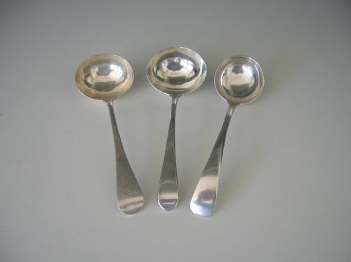 3 Silver Sauce or Cream Ladles