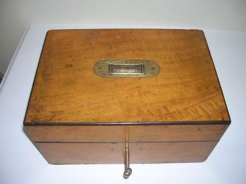 Victorian Fruitwood Desk Top Document Box