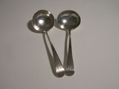 Pair of Silver Sauce Ladles by John Lambe