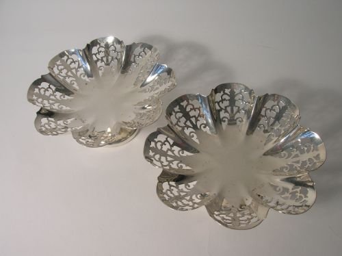 Pair of Silver Bon Bon Dishes