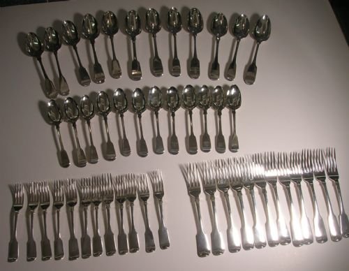 Mixed Set of 19th Century Silver Cutlery or Flatware