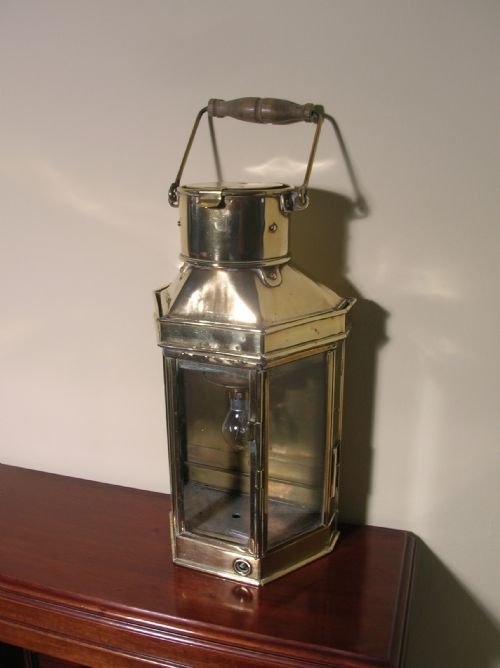 19th Century Brass Ships Lantern
