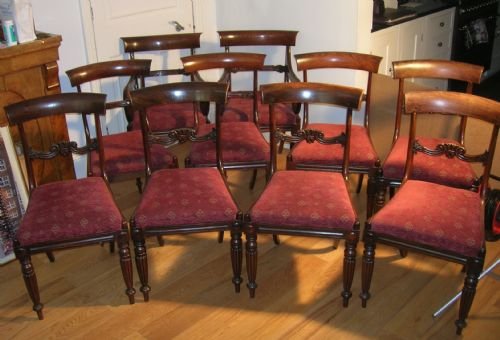 Set of Ten Rosewood Dining Chairs