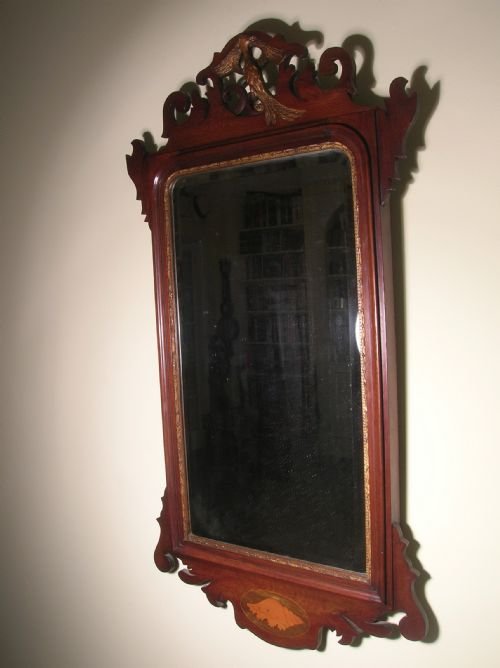 Carved Fretwork and Parcel Gilt Wall Mirror