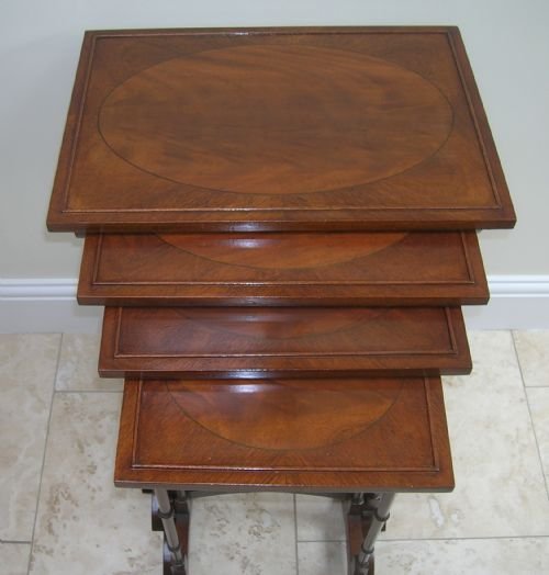 fig 1. Victorian Quartetto of Mahogany Tables