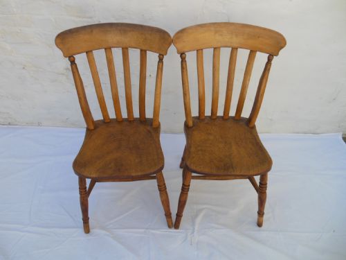 Pair of Fruitwood Kitchen Chairs