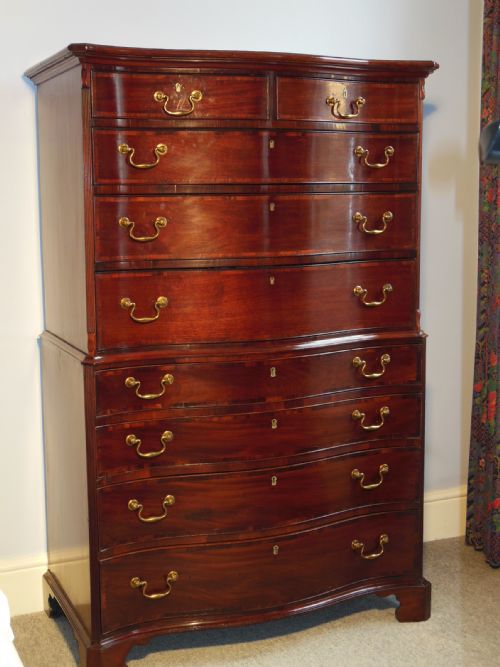 George III Mahogany Serpentine Tallboy