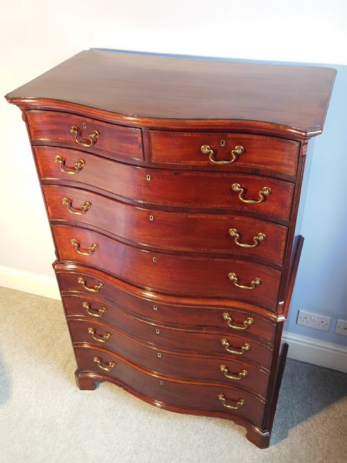 fig 1. George III Mahogany Serpentine Tallboy