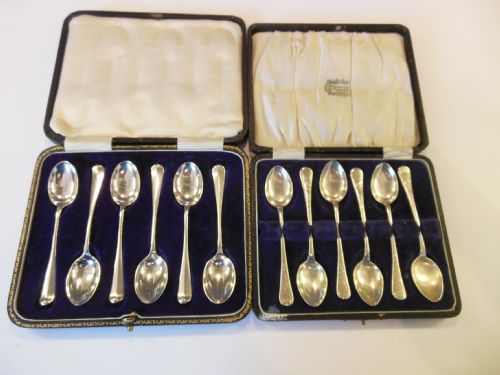 Twelve Cased Silver Teaspoons