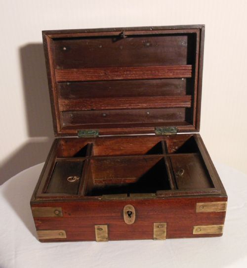 Brass Bound Mahogany Box
