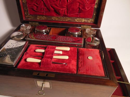 Fitted Victorian Mahogany Vanity Chest