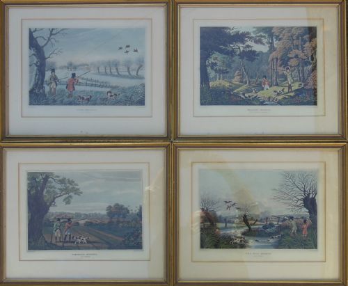 Set of Four Framed Shooting Prints by Havell