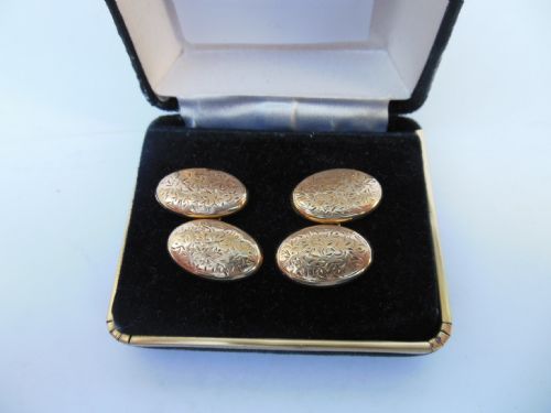 Pair of Chased 9ct Gold Cufflinks