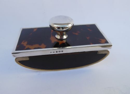 Silver and Tortoiseshell Ink Blotter