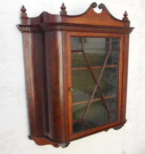 Victorian Mahogany Glazed Wall Display Cabinet