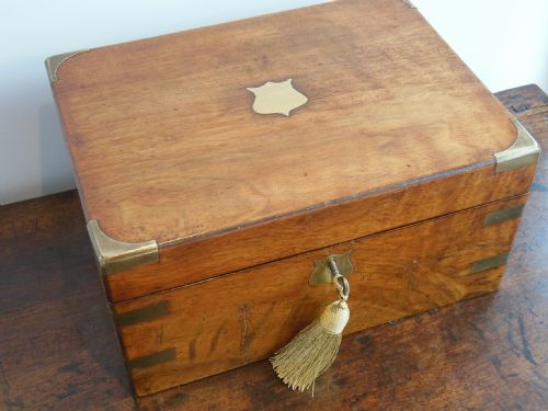Brass Bound Walnut Writing Slope