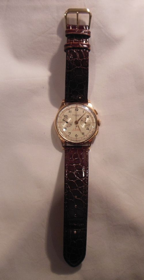 18ct Gold Swiss Chronograph Wrist Watch