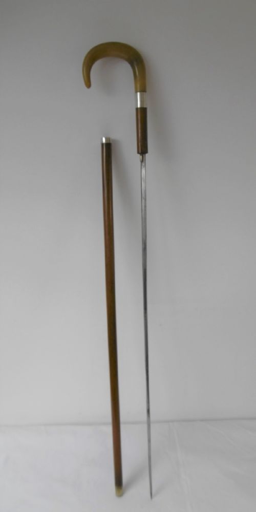 Horn Handled Hardwood Sword Stick