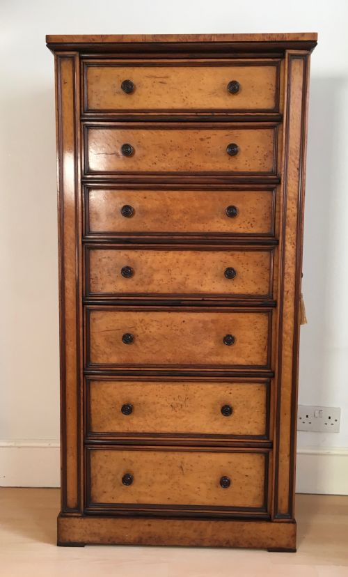 Edwardian Wellington Secretaire Chest