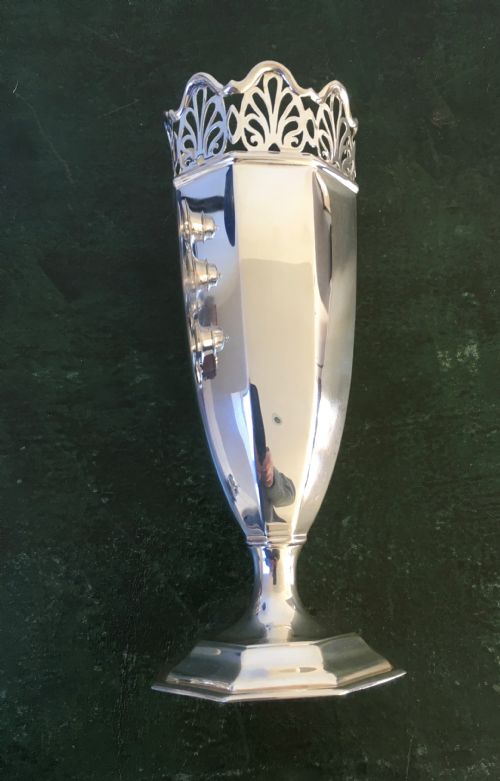 Silver Octagonal Vase
