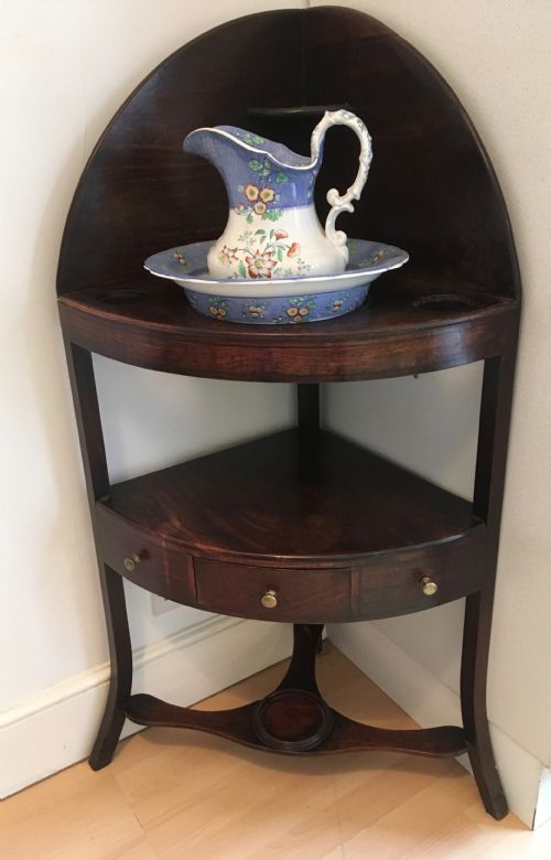 Georgian Mahogany Corner Washstand