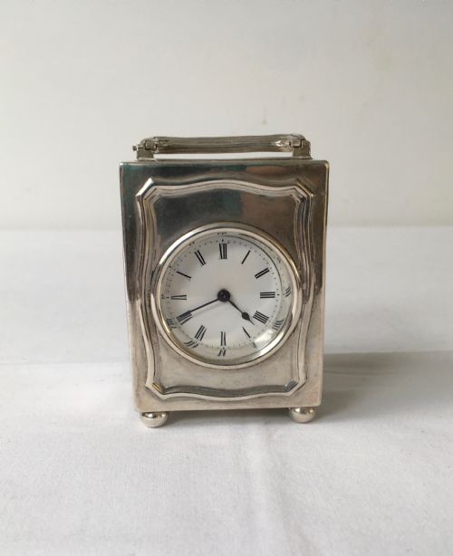 Sterling Silver Carriage Clock - Early 20c