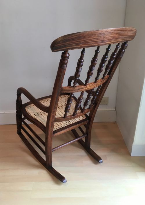 19TH CENTURY SPINDLE BACK ROCKING CHAIR - ADDITIONAL PHOTO 4