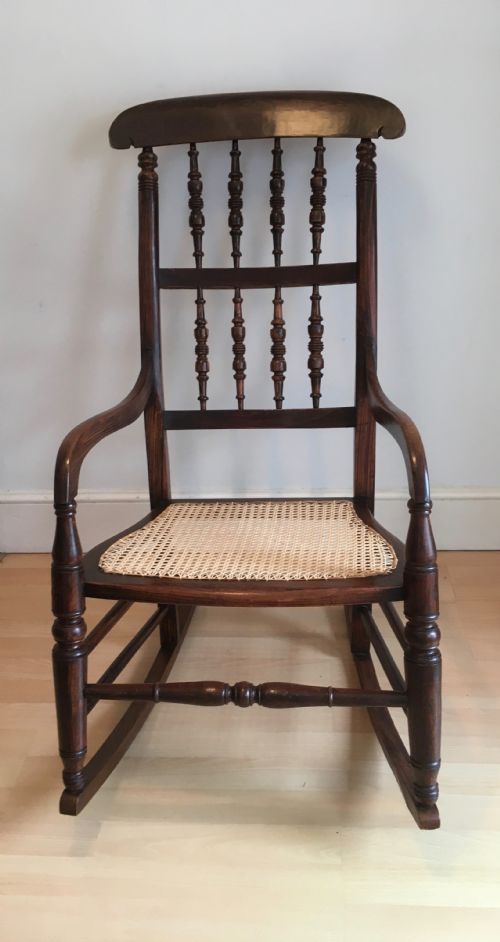19TH CENTURY SPINDLE BACK ROCKING CHAIR - ADDITIONAL PHOTO 5