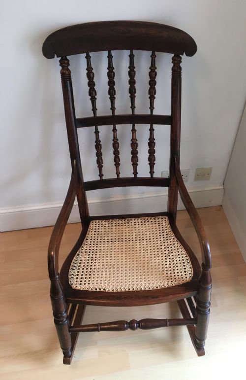 19TH CENTURY SPINDLE BACK ROCKING CHAIR - ADDITIONAL PHOTO 8