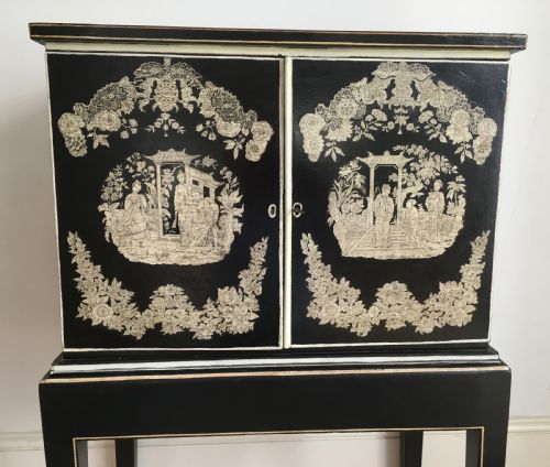 fig 1. Chinese Penwork Cabinet on Stand