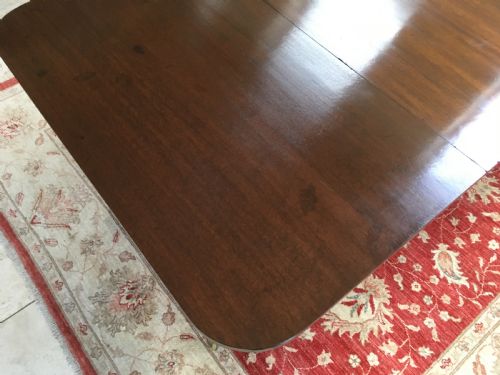 19TH CENTURY TWIN PILLAR MAHOGANY DINING TABLE - ADDITIONAL PHOTO 10