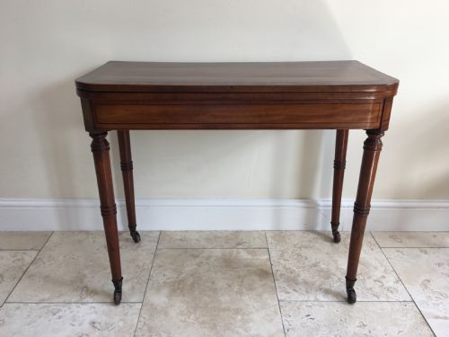 REGENCY MAHOGANY INLAID CARD TABLE